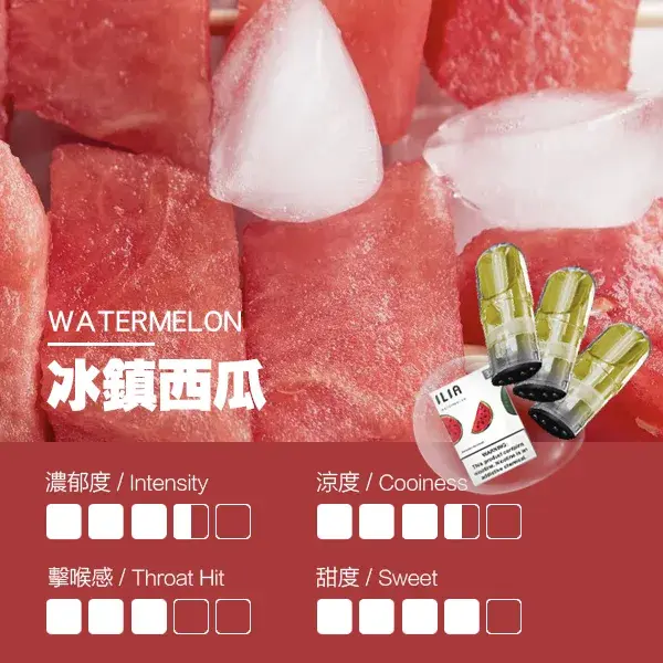 ILIA煙彈-瓷芯霧化彈-冰鎮西瓜口感webp - ILIA 霧化器|台灣官方選物店|主機煙彈專賣